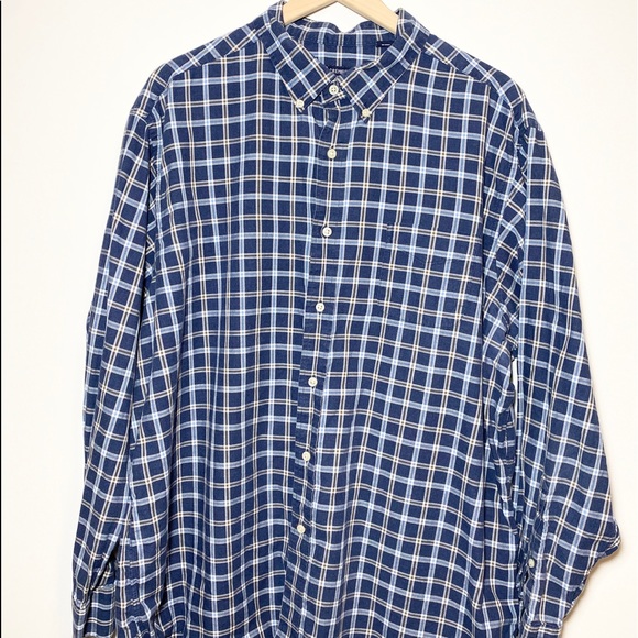 Daniel Cremieux Plaid Poplin Navy Button Up Shirt - Picture 1 of 4